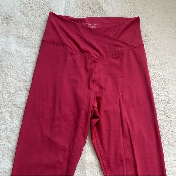 American Eagle outfitters red buttery soft crossover waist leggings - Picture 2 of 8